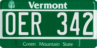 VT license plate OER342