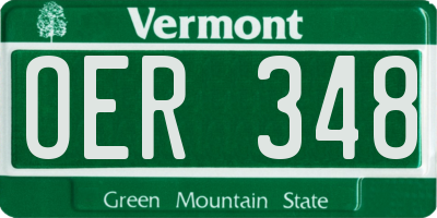 VT license plate OER348
