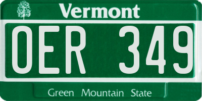 VT license plate OER349