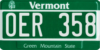 VT license plate OER358
