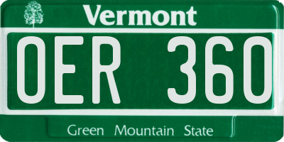 VT license plate OER360