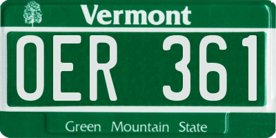 VT license plate OER361