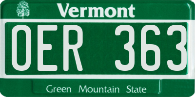 VT license plate OER363