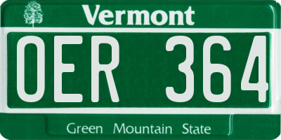 VT license plate OER364