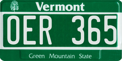 VT license plate OER365
