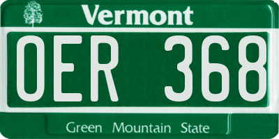VT license plate OER368