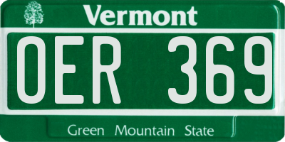 VT license plate OER369