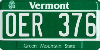 VT license plate OER376