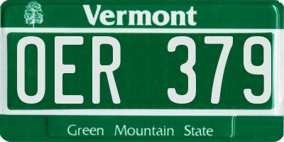 VT license plate OER379