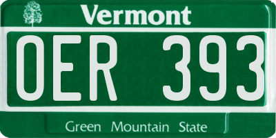 VT license plate OER393