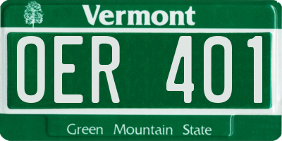 VT license plate OER401