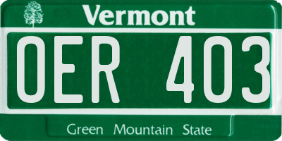 VT license plate OER403