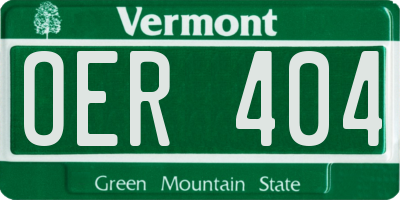 VT license plate OER404