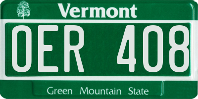 VT license plate OER408