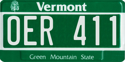 VT license plate OER411