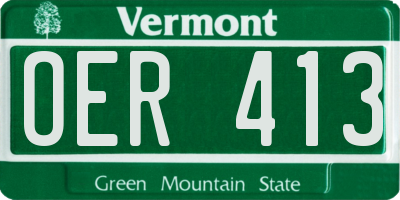VT license plate OER413