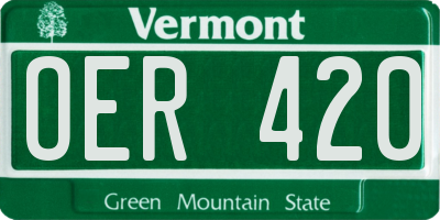 VT license plate OER420