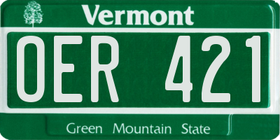 VT license plate OER421