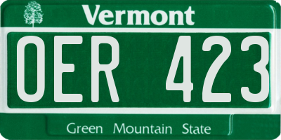 VT license plate OER423