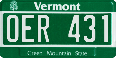 VT license plate OER431
