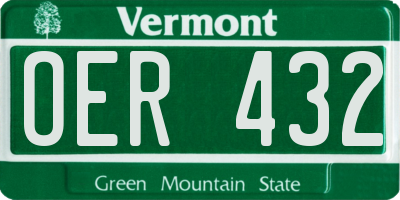 VT license plate OER432