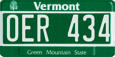 VT license plate OER434