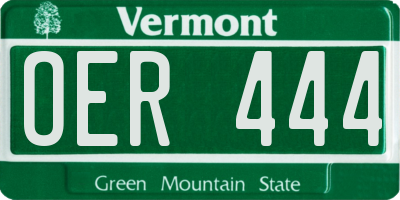 VT license plate OER444