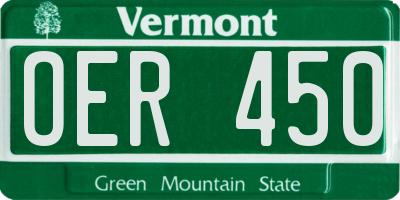 VT license plate OER450