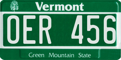 VT license plate OER456