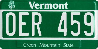 VT license plate OER459