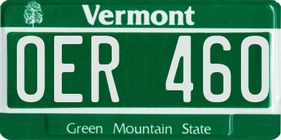 VT license plate OER460