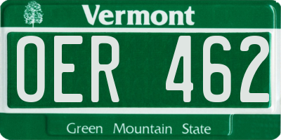 VT license plate OER462