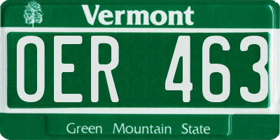 VT license plate OER463