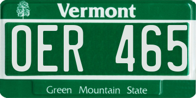 VT license plate OER465