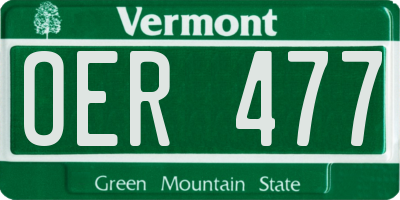 VT license plate OER477