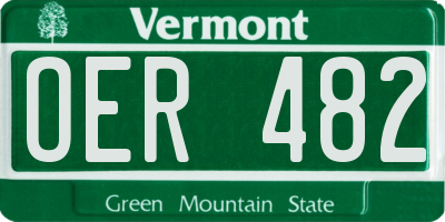 VT license plate OER482