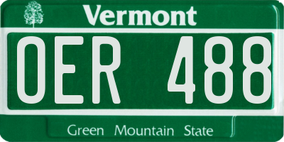 VT license plate OER488