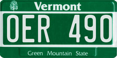 VT license plate OER490
