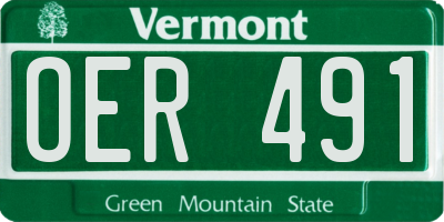 VT license plate OER491