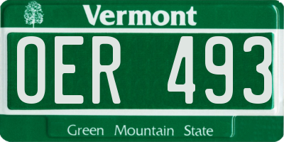 VT license plate OER493