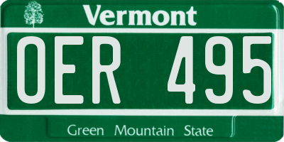 VT license plate OER495