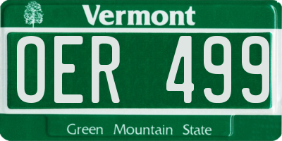 VT license plate OER499