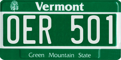 VT license plate OER501