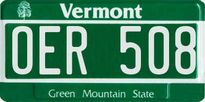 VT license plate OER508