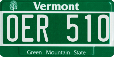 VT license plate OER510