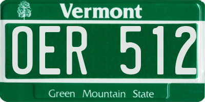 VT license plate OER512