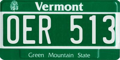 VT license plate OER513