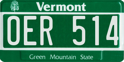 VT license plate OER514
