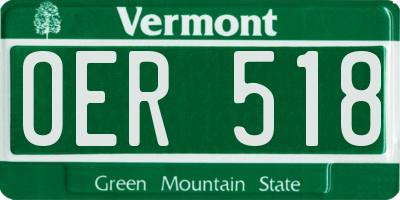 VT license plate OER518