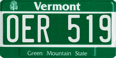 VT license plate OER519